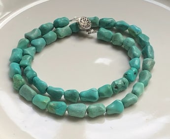 Antique Chinese Silver Turquoise Necklace