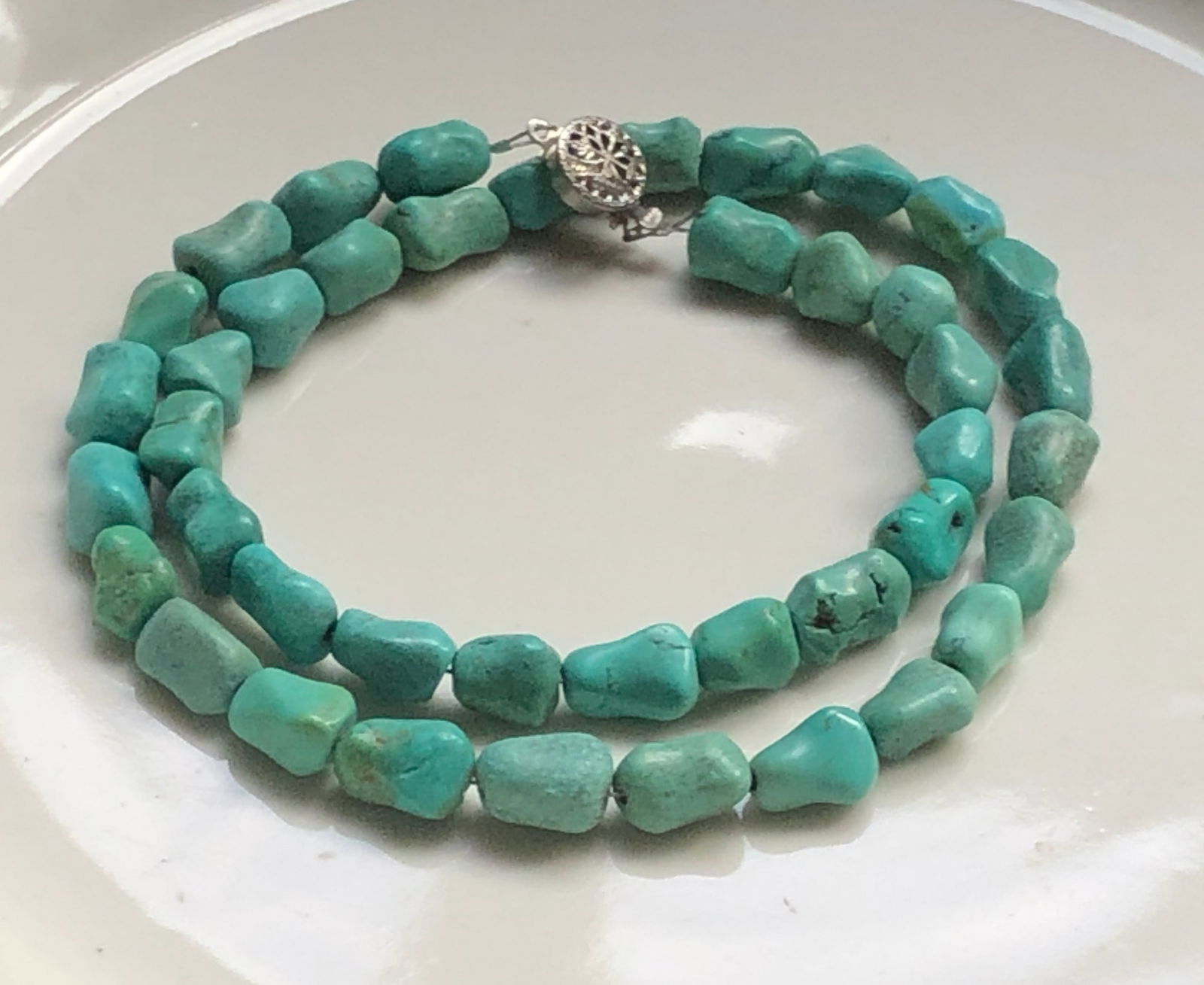 Antique Chinese Silver Turquoise Necklace: Antique Chinese Silver Turquoise Necklace