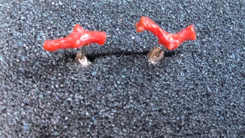Pair of coral earrings