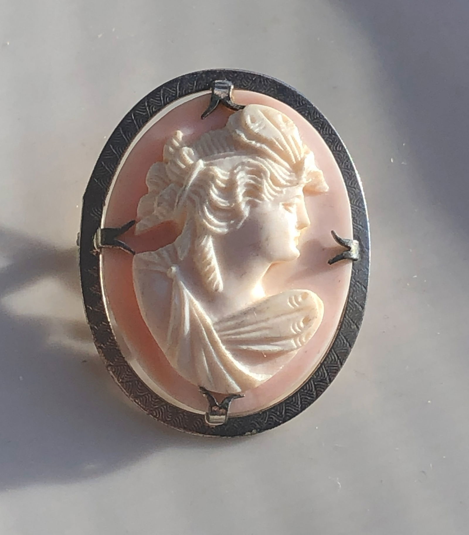Vintage Silver Cameo Brooch (1 of 3)