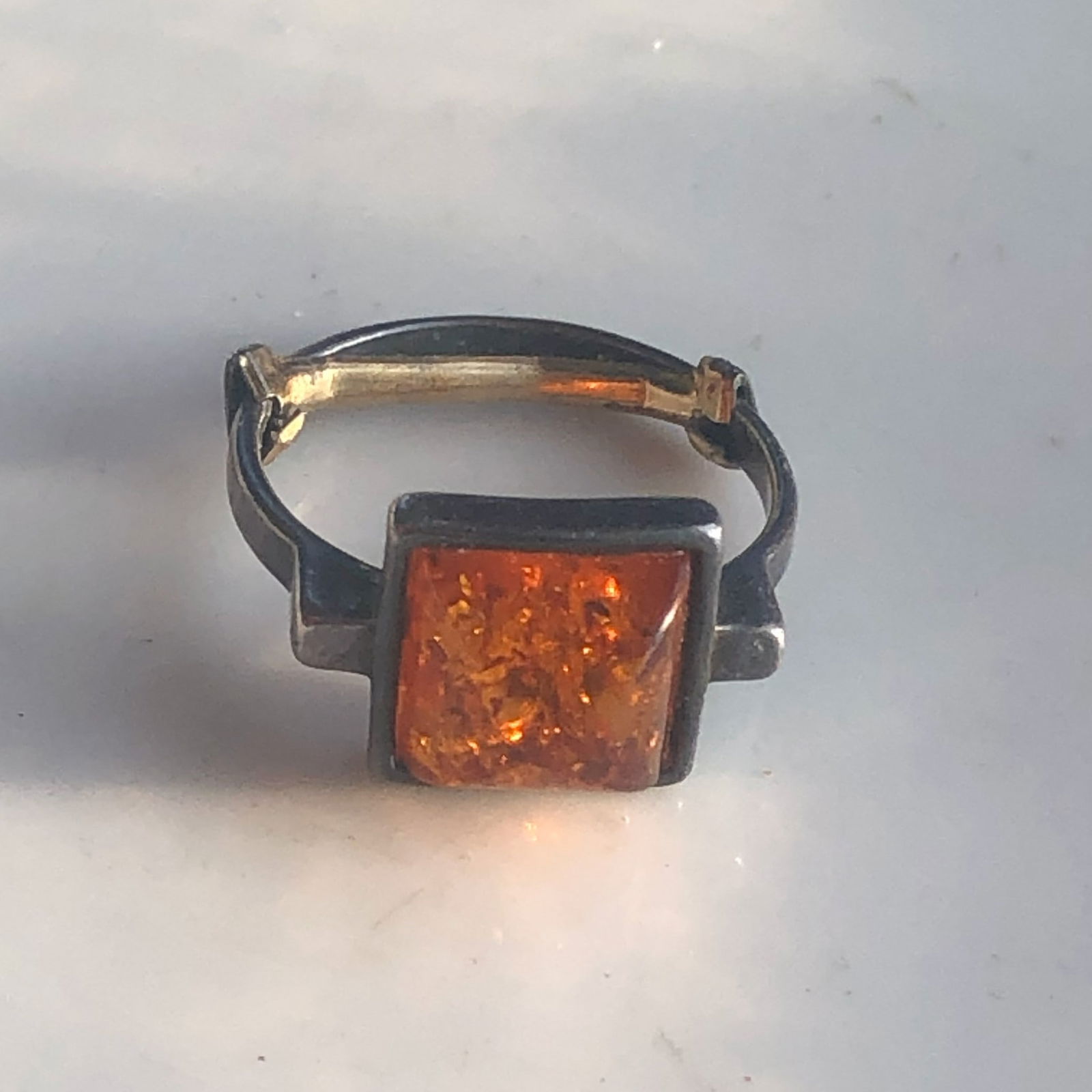 Vintage Silver Amber Ring (1 of 4)