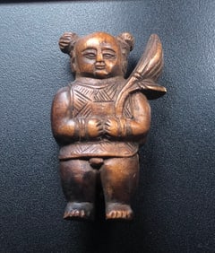 Antique Carved Wood Boy