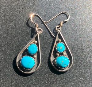 Pair of Silver Turquoise Earrings