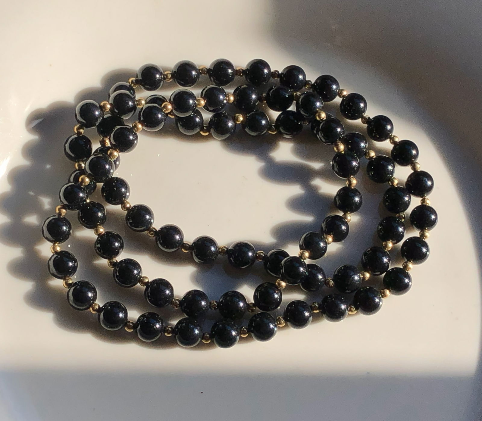 14K Gold Beads Necklace: 14K Gold Beads Necklace