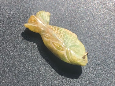 14K Gold Bale Jadeite Fish