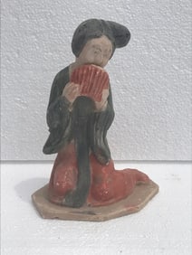 Chinese Pottery Figures, H Of Tallest: 8 1/4 In. (21 Cm.)