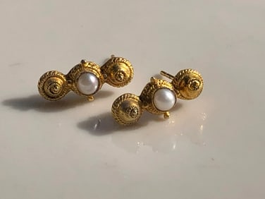 Pair of 14K Gold Earrings