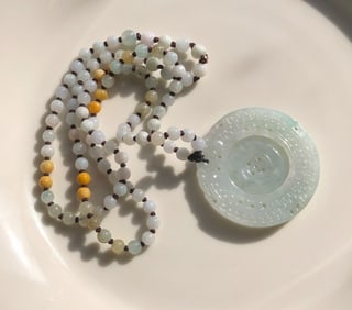 Vintage Green Jadeite Necklace