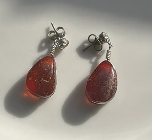 Pair of Amber Earrings