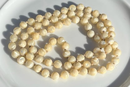 Vintage Carved mother of Pearl Necklace