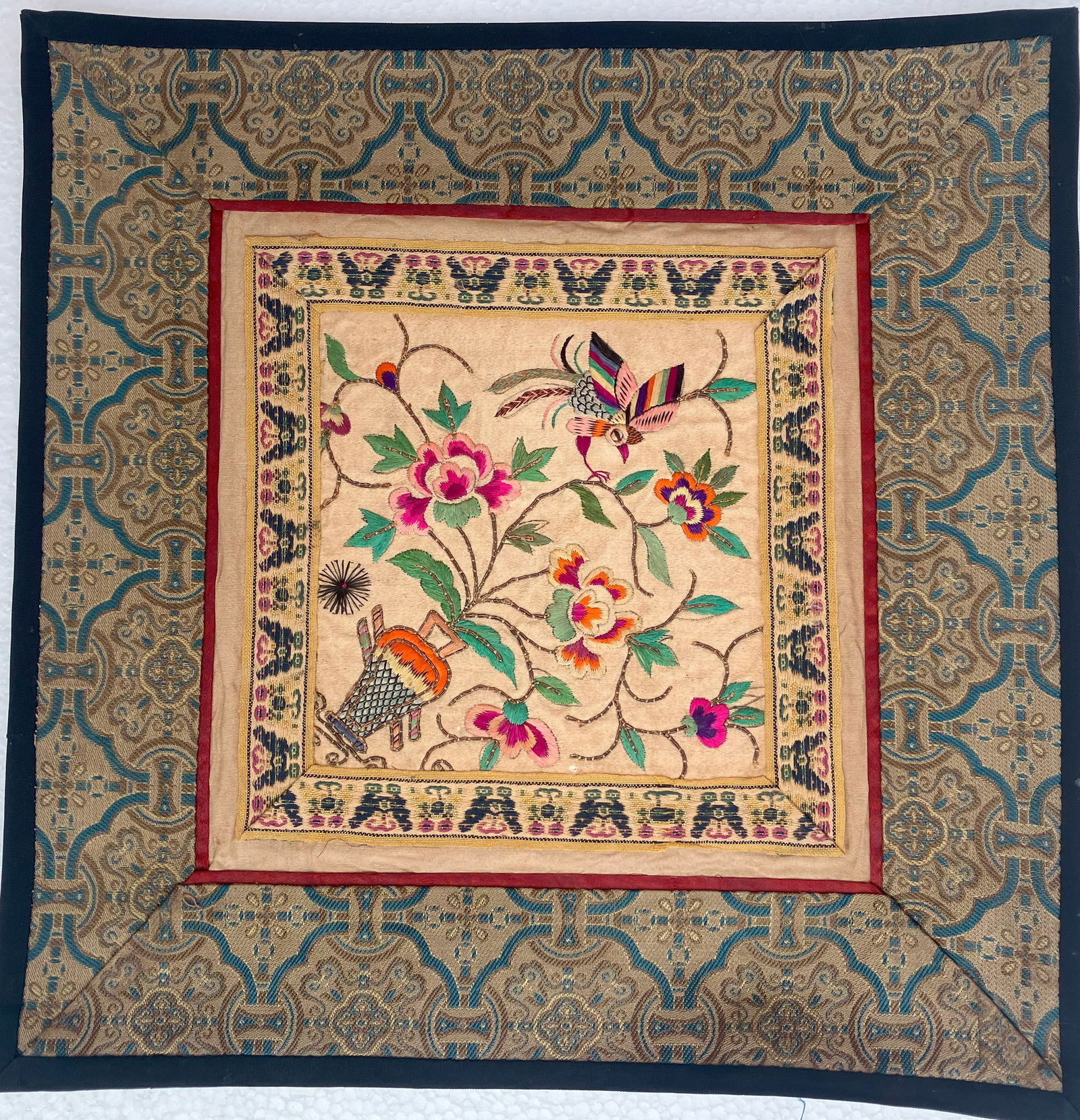 Vintage Embroidery Panel: Vintage Embroidery Panel, Size: 10" x 10"