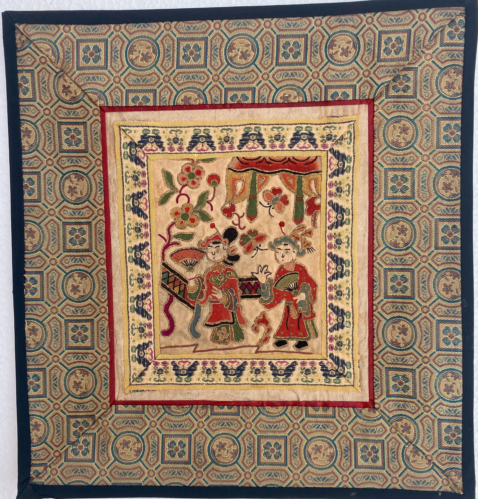 Vintage Embroidery Panel: Vintage Embroidery Panel, Size: 10" x 10"