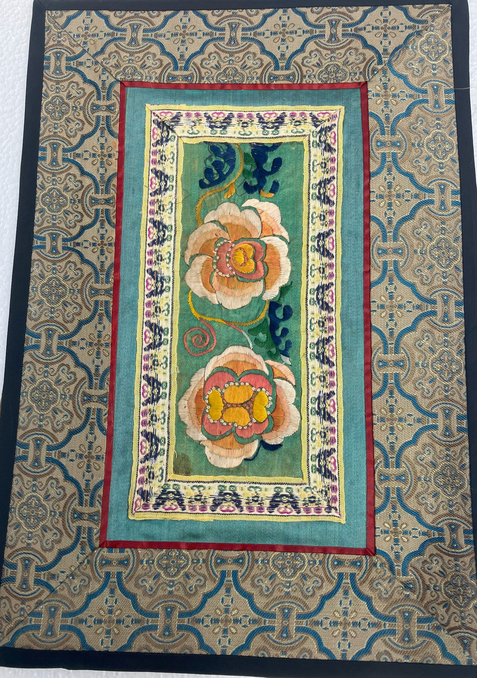 Vintage Embroidery Panel: Vintage Embroidery Panel, Size: 12" x 8"
