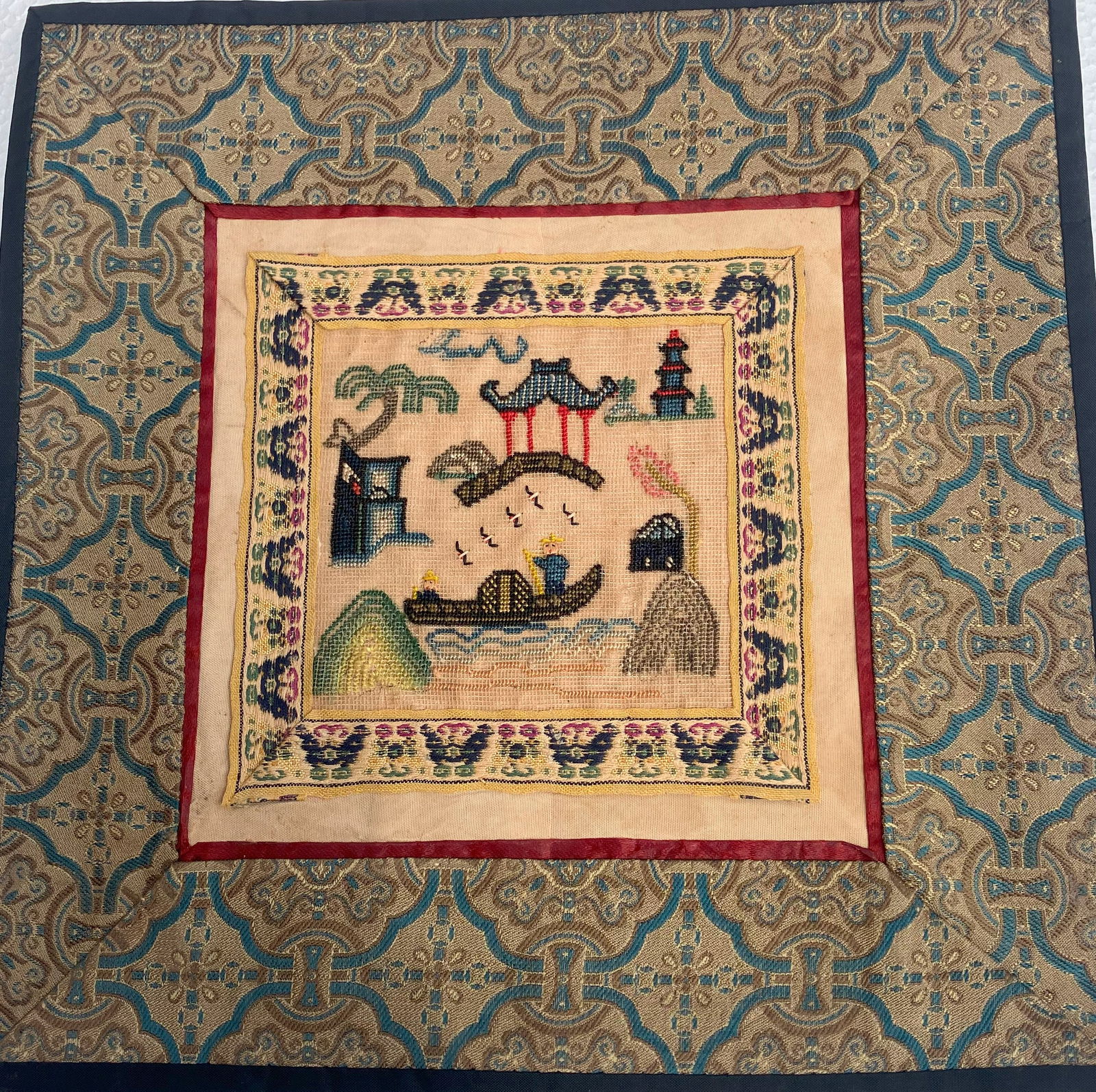 Vintage Embroidery Panel: Vintage Embroidery Panel, Size: 10" x 10"