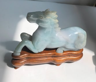 Vintage Jadeite Horse Statue