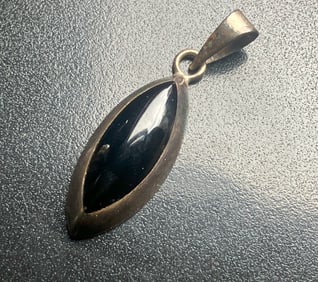 Black Onyx Silver Pendant