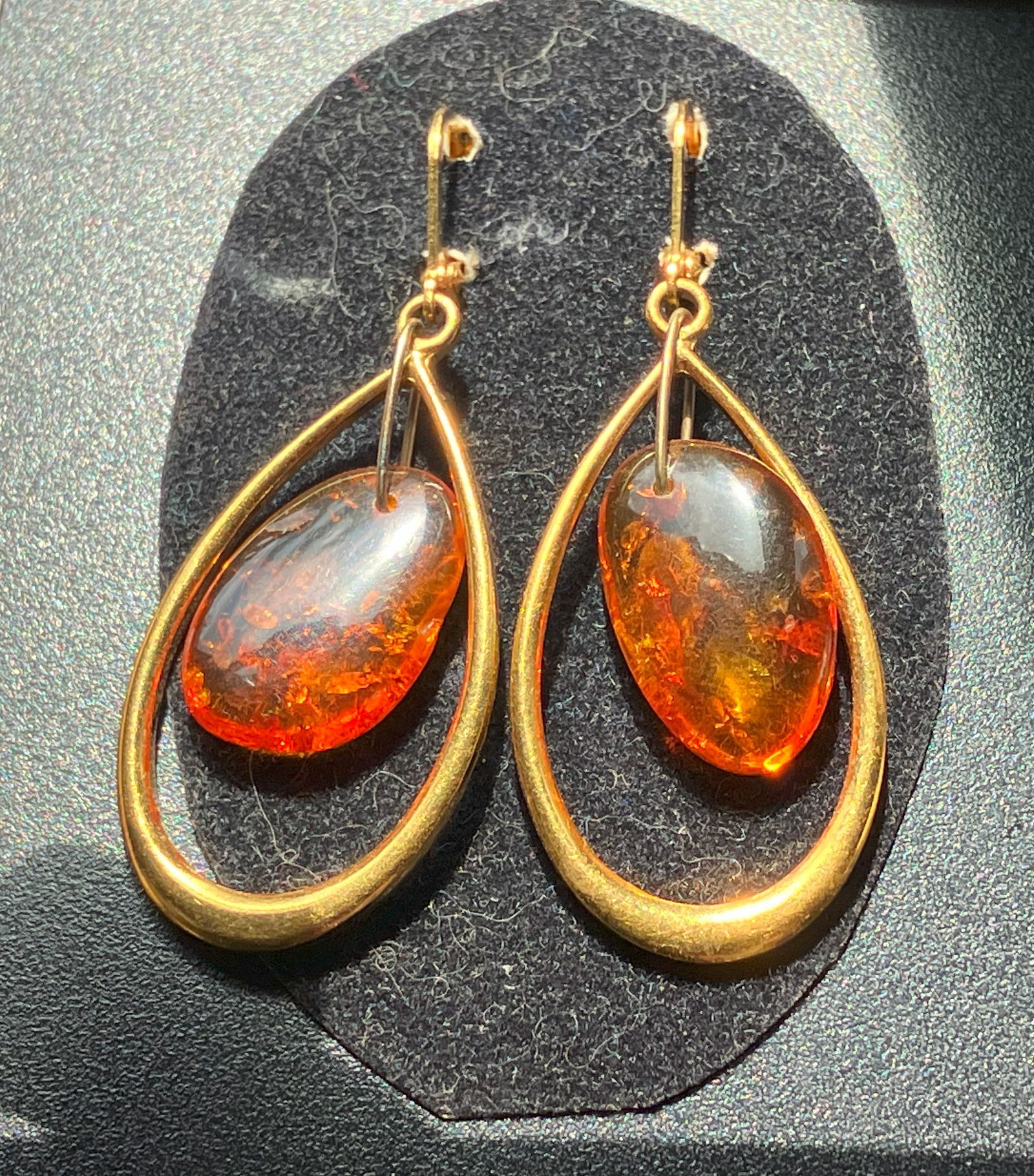 Pair of Amber Earrings: Pair of Amber Earrings