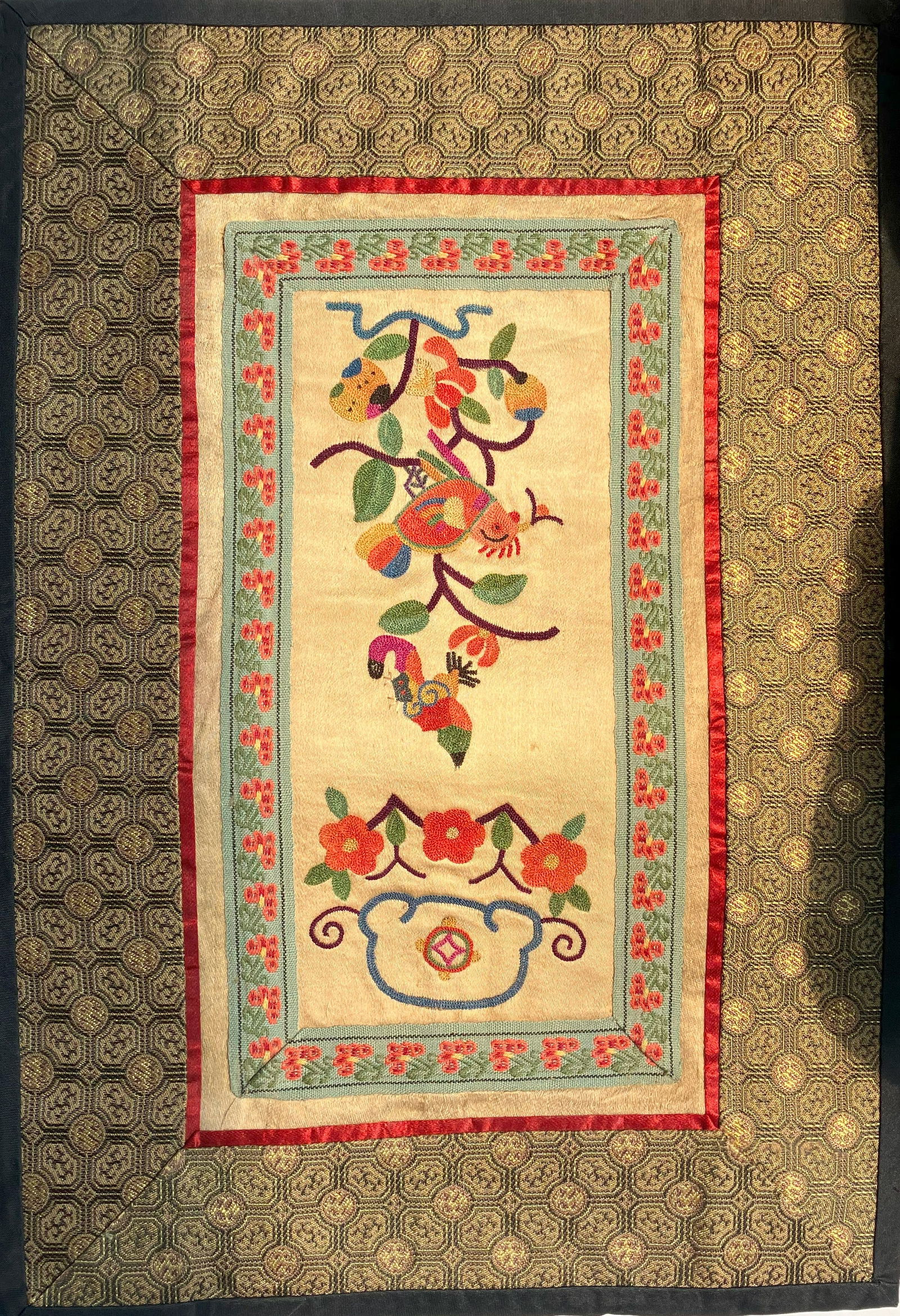 Vintage Embroidery Panel, Size: 11" x 8": Vintage Embroidery Panel, Size: 11" x 8"