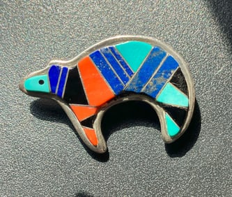 Vintage Silver Bear Pendant and Brooch Pin