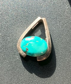 Vintage Silver Turquoise Pendant