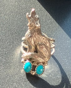 Vintage Silver wolf Ring