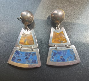 Pair of Heavy Silver Earrings