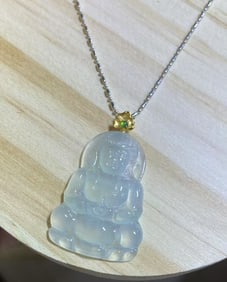 18K Gold Bale Jadeite Pendant