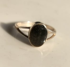 Silver Ring with Black Stone