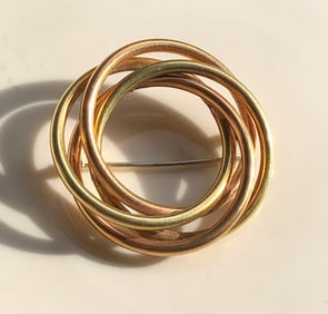 Gold and Copper color Brooch Pin