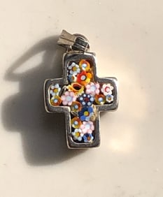 Italy Floral Cross Pendant