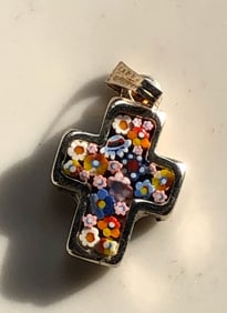 Italy Floral Cross Pendant