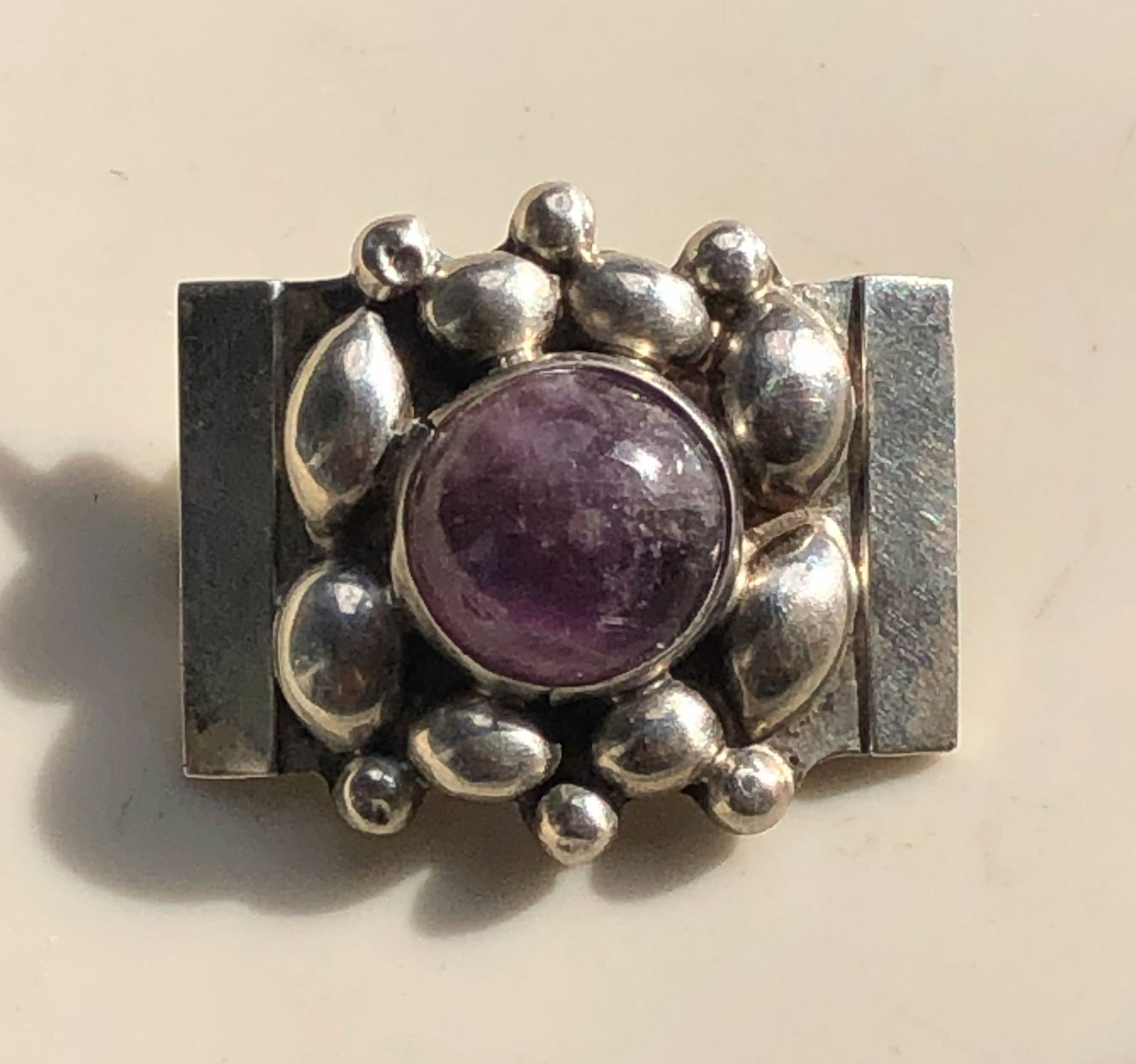 Silver Amethyst Brooch Pin (1 of 3)