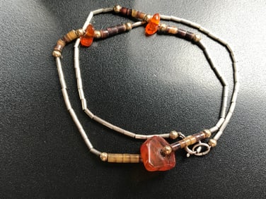 Vintage Silver Amber Necklace