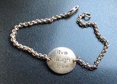 Silver Live Laugh Love Bracelet