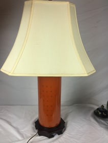 Antique Coral Red Vase into Lamp