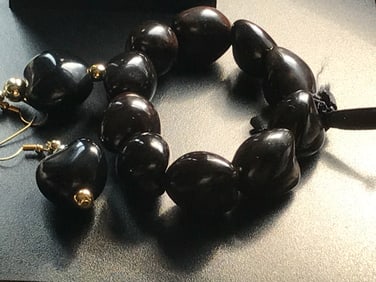 Vintage Seeds Bracelet and Earrings