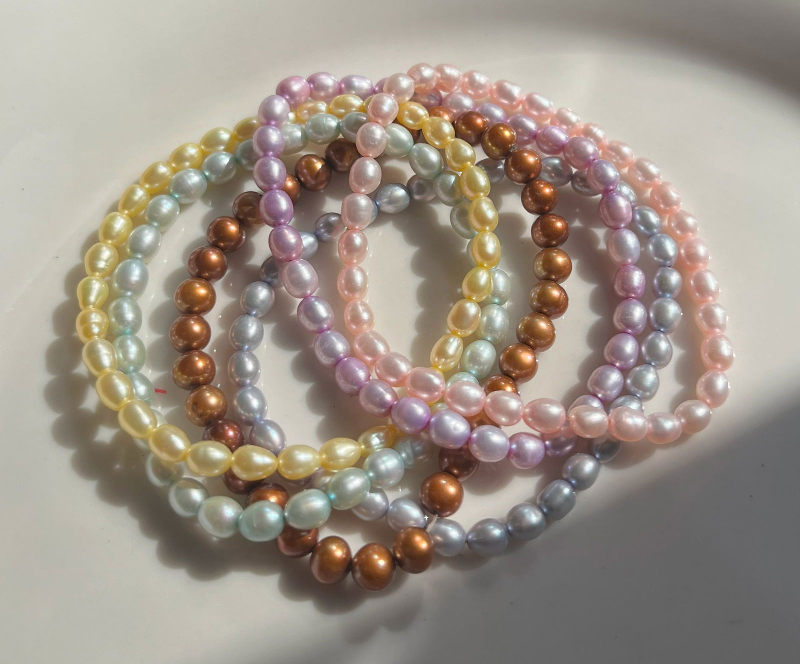 Group of Pearl Bracelets: Group of Pearl Bracelets