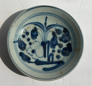 Antique Blue and White Dish