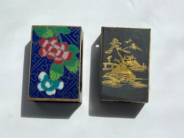 Two Cloisonne Match boxes