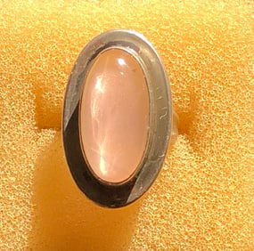 Rose Quartz Silver Ring