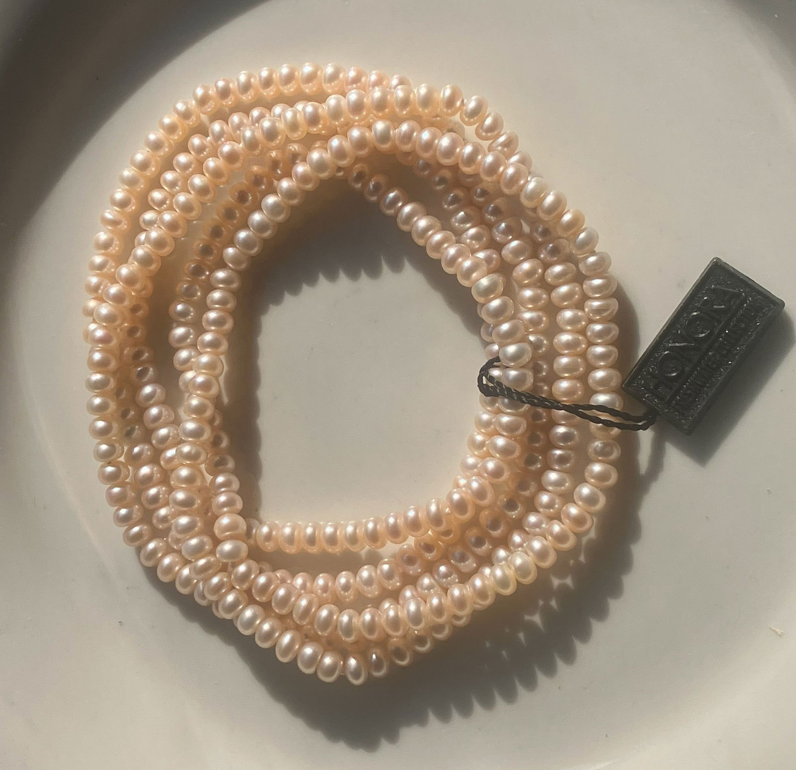 Natural Pearl Necklace: Natural Pearl Necklace, Length: 48"