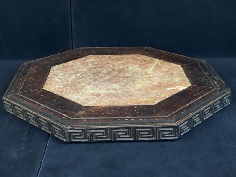 Antique Hongmu marble tabletop: Antique Hongmu marble tabletop, Size:15" x 1"