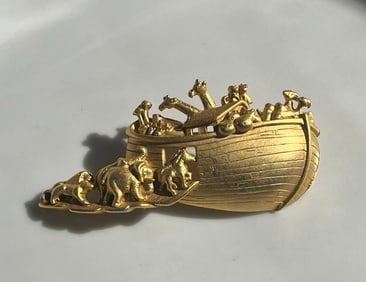 Vintage Gold Filled AJ Brooch Pin