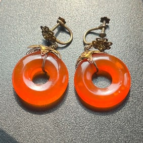 Pair of Antique carnelian Earrings