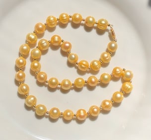 Gold Pearl Necklace
