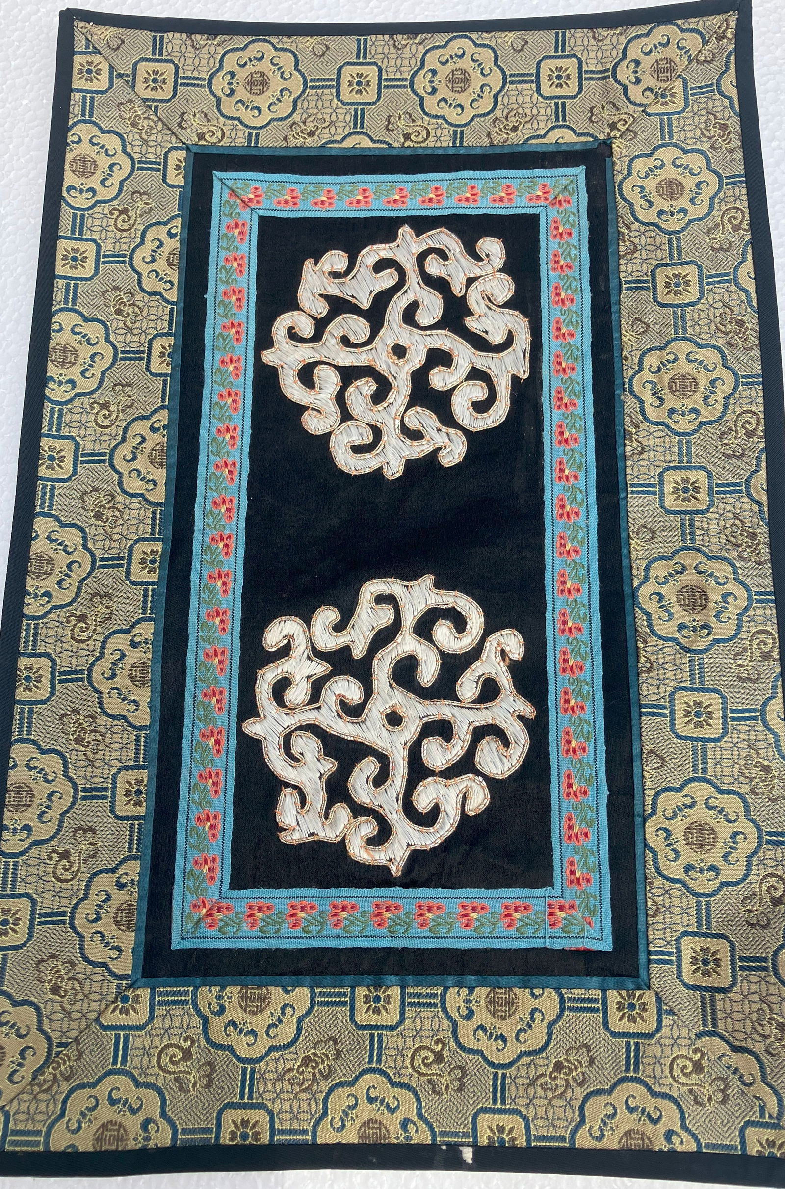 Vintage Embroidery Panel: Vintage Embroidery Panel, Size: 13" x 8"