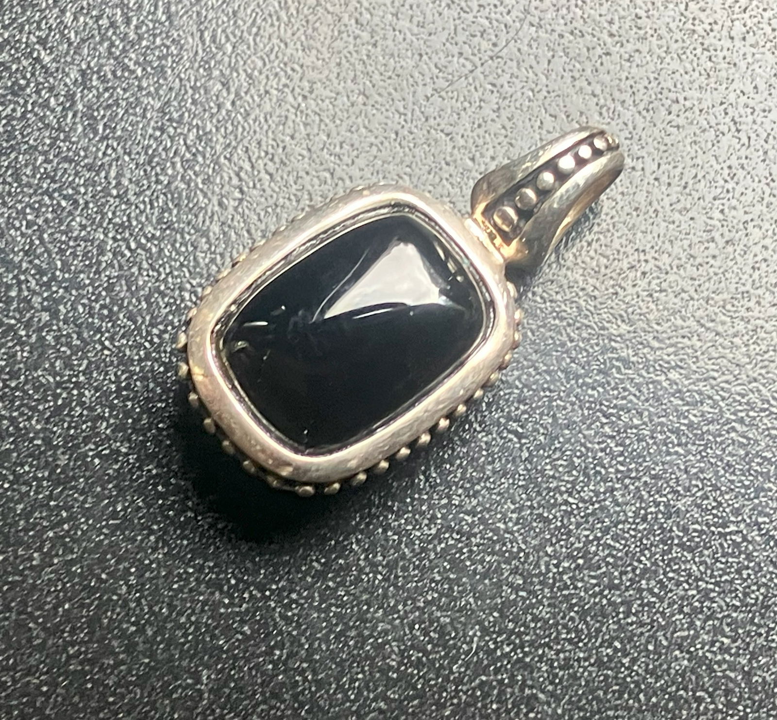 Black Stone Silver Pendant - 2