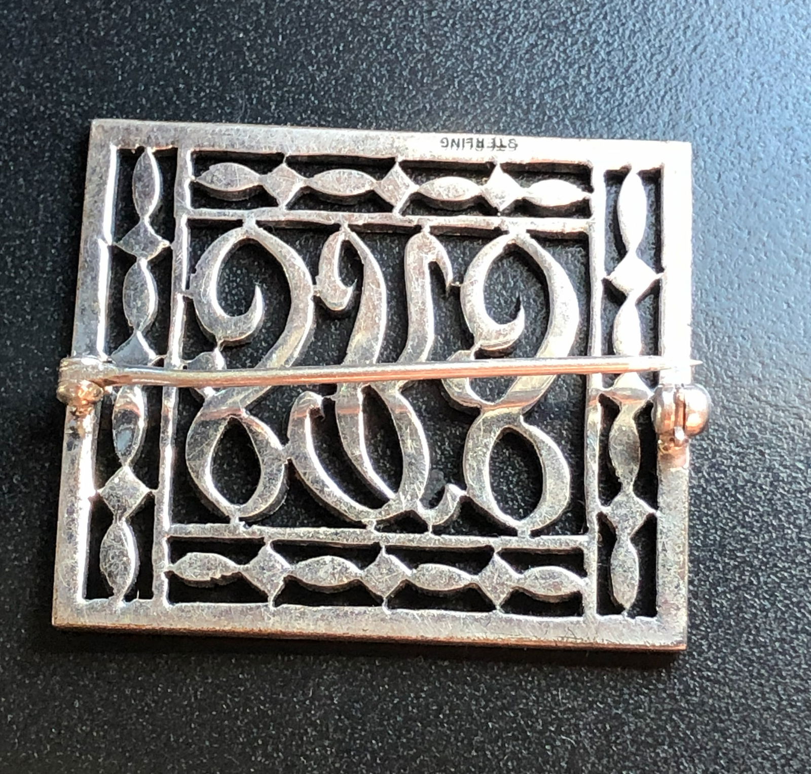 Silver Monogram Brooch - 2