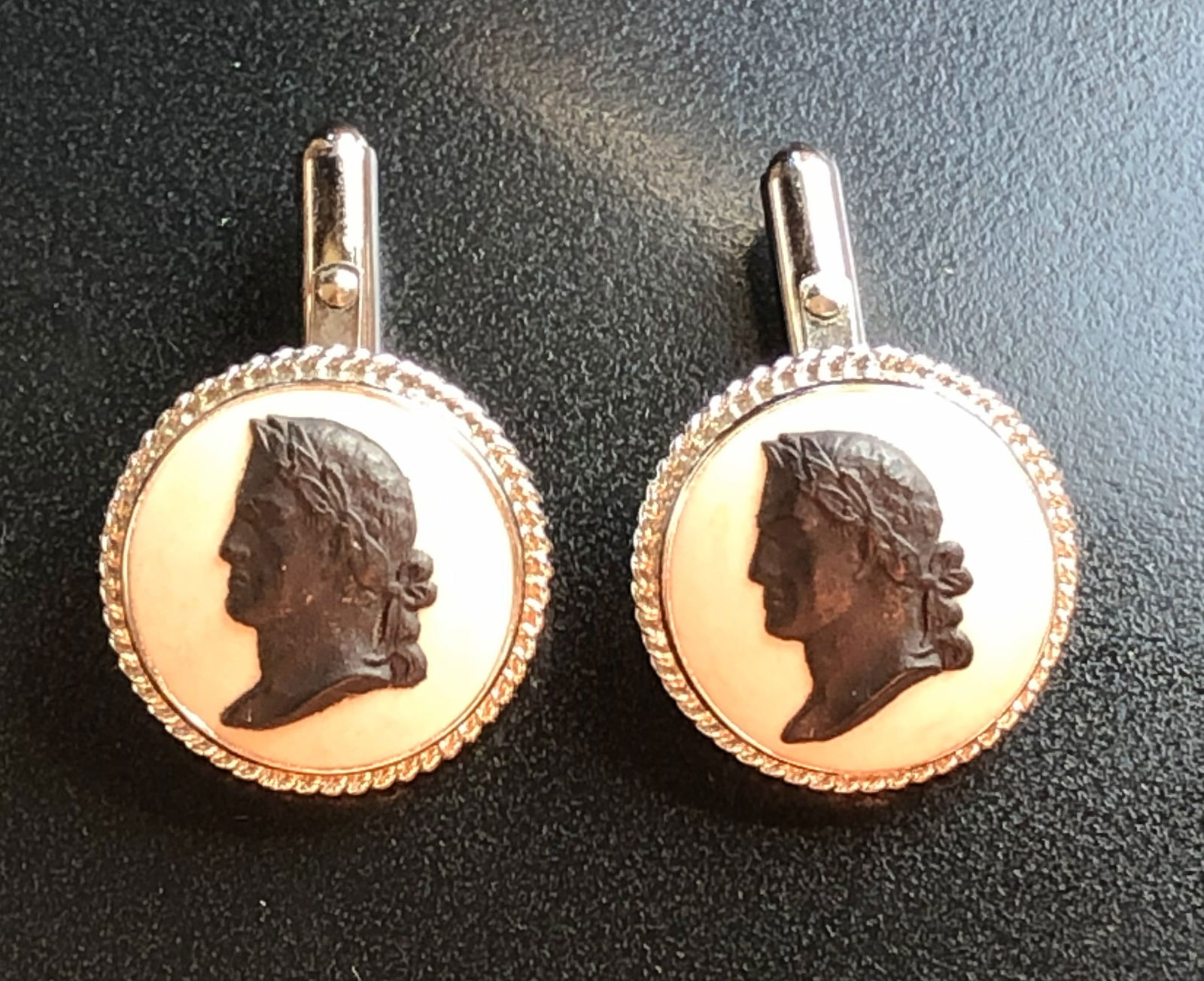 Wedgewood Cameo Cufflinks: Elegant Wedgewood cameo cufflinks with a classic design.