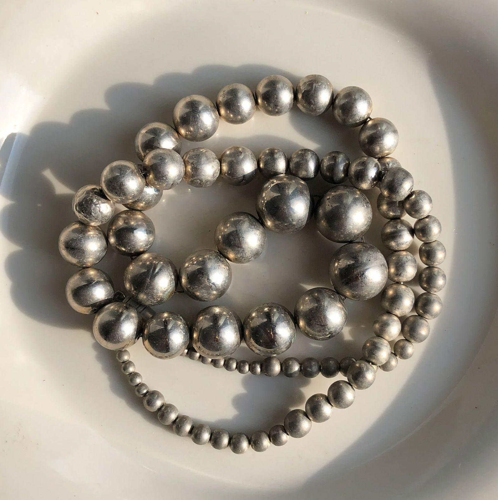 Silver Bead Necklace (1 of 2)